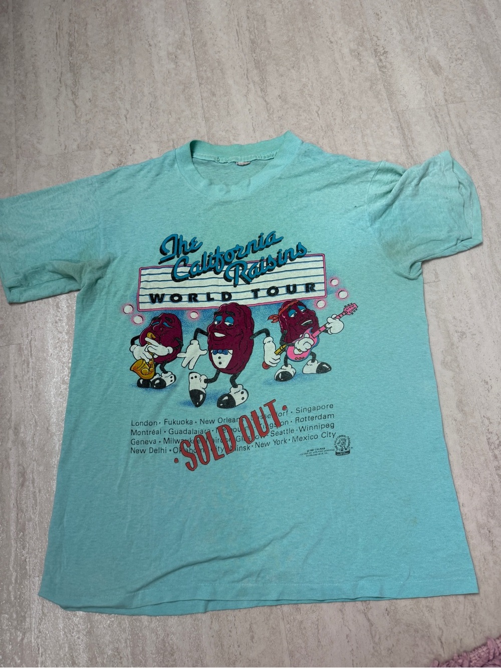 Vintage California Raisins tee shirt 1987 World Tour single stitch t-shirt